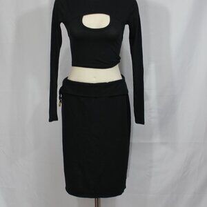 Tommy Bahama black skirt straight midi woman size 4/6